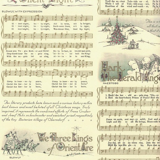 Classic Christmas Carol Holiday Print Paper ~ Rossi Italy